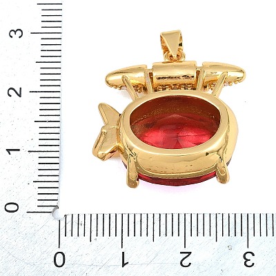 Brass Micro Pave Cubic Zirconia Pendants CU-CBAB3AD-04G-01-1