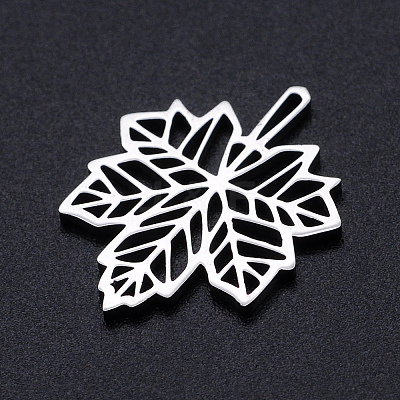 Non-Tarnish Autumn Theme 201 Stainless Steel Filigree Joiners Links STAS-S105-JN888-1-1