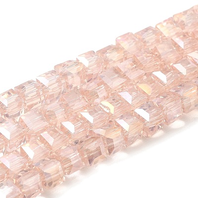 Electroplate Glass Beads Strands EGLA-D018-4x4mm-32-1