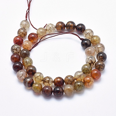 Natural Dragon Veins Agate Beads Strands G-K256-62-10mm-1