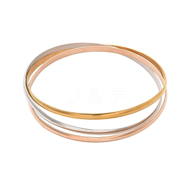 304 Stainless Steel Plain Bangles for Women BJEW-C092-01-1