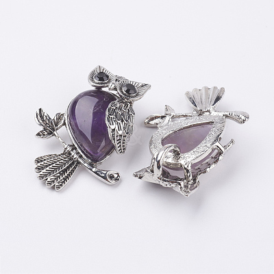 Natural Amethyst Pendants X-G-E442-01Q-1