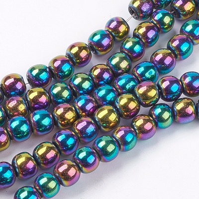 Non-Magnetic Synthetic Hematite Beads Strands X-G-S096-6mm-5-1