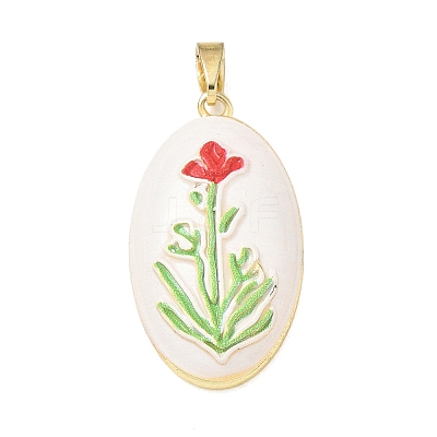 Brass Enamel Pendants KK-CBA2CFD-03G-A-1