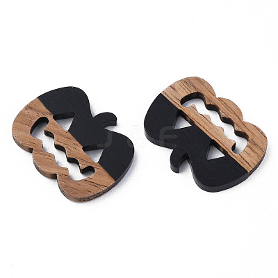 Resin & Walnut Wood Filigree Joiners RESI-N025-025-B02-1