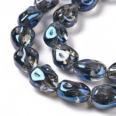 Transparent Electroplate Glass Beads Strands GLAA-C025-02M-1