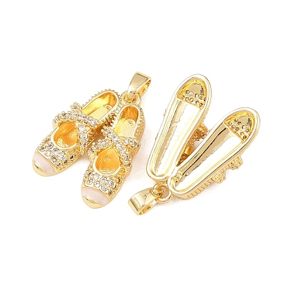 Brass Micro Pave Cubic Zirconia Pendants KK-C248-07G-01-1