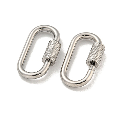 Non-Tarnish 304 Stainless Steel Screw Carabiner Lock Charms STAS-C092-04D-P-1