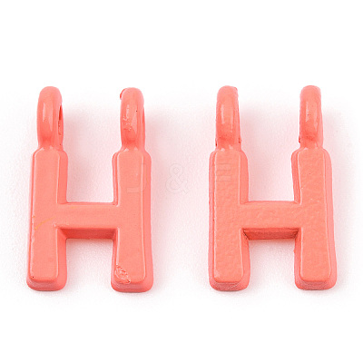 Rack Plating Spray Painted Alloy 2-Loop Link Pendants PALLOY-N176-01H-1