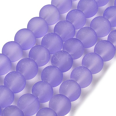Baking Paint Transparent Glass Bead Strands GLAA-S031-10mm-25-1