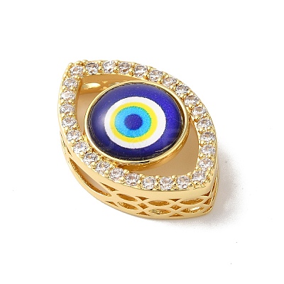 Rack Plating Brass Cubic Zirconia Beads KK-G504-21G-1