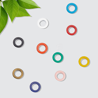 200 Sets 10 Colors Iron Grommet Eyelet Findings SCRA-GF0001-10B-02-1