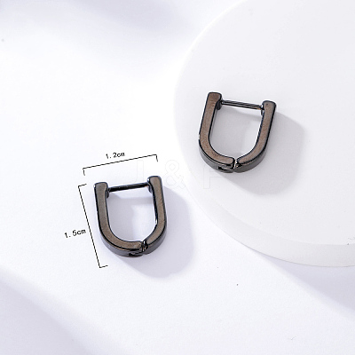 Minimalist U-shaped 201 Stainless Steel Hoop Earrings QE5117-1