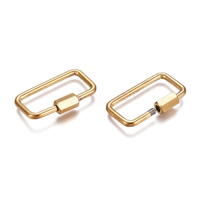 304 Stainless Steel Screw Carabiner Lock Charms STAS-K195-01G-1