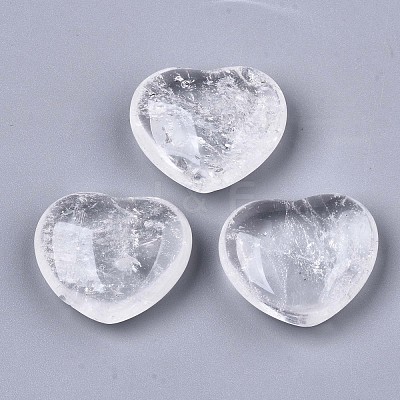 Natural Quartz Crystal Heart Love Stone G-N0326-56J-1