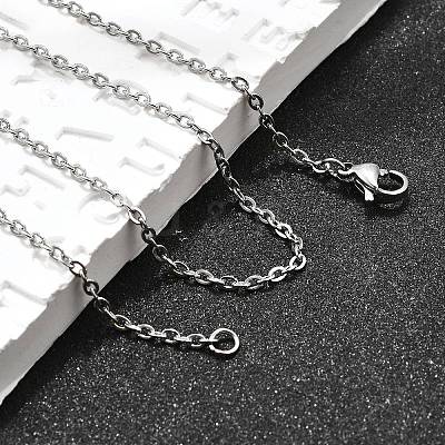 Tarnish Resistant 304 Stainless Steel Women Chain Necklaces NJEW-C079-01C-1