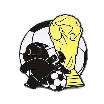 Cat with Football Sport Enamel Pins LS-JEWB-I052-05EB-01-1