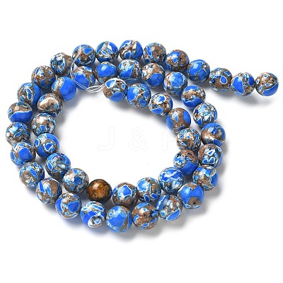 Dyed Synthetic Imperial Jasper Beads Strands G-C168-02E-1