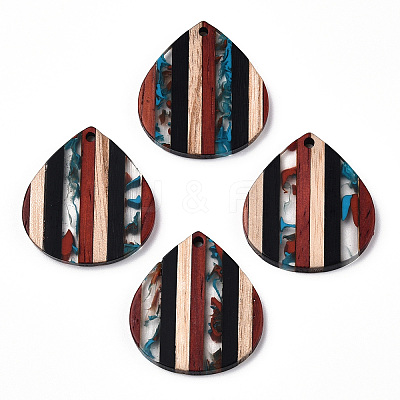 Resin & Walnut Wood Pendants RESI-N039-18-1
