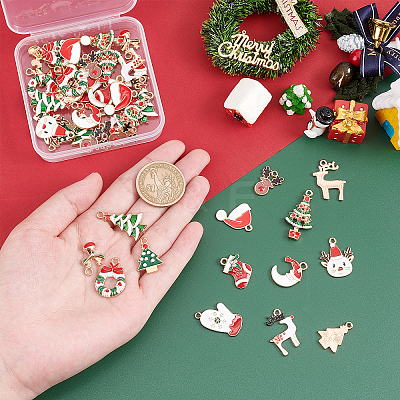 48Pcs 12 Style Alloy Enamel Pendants ENAM-SC0002-67-1