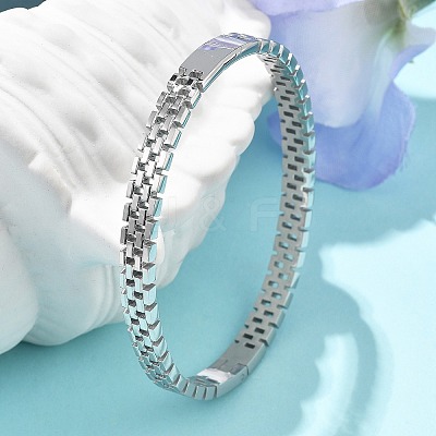 304 Stainless Steel Watch Band Bangles for Women BJEW-Z092-03P-1