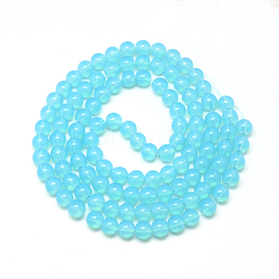 Baking Paint Glass Beads Strands DGLA-Q023-8mm-DB19-1