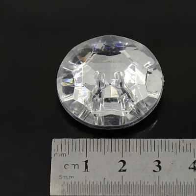 Acrylic Rhinestone Buttons X-BUTT-A013-48L-01-1