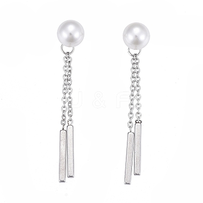 304 Stainless Steel Chain Tassel Earrings EJEW-I248-26-1