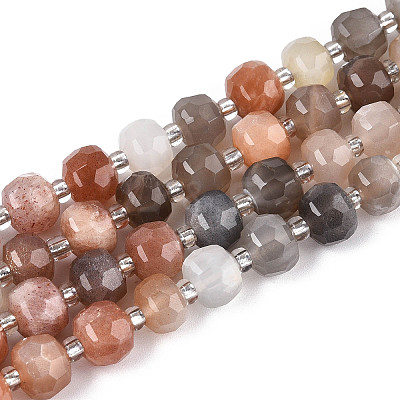 Natural Multi-Moonstone Beads Strands G-N327-08A-08-1