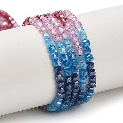 Gradient Color Cubic Zirconia Bead Strands ZIRC-F144-02B-1