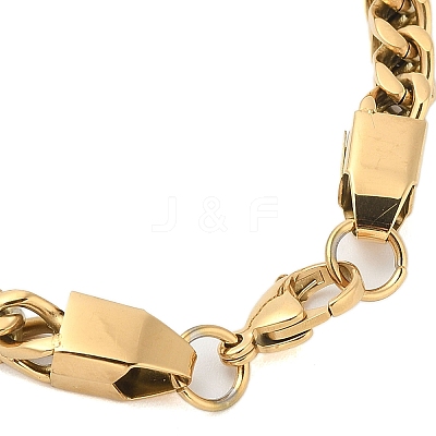 Ion Plating(IP) 304 Stainless Steel Wheat Chain Bracelets Hand Polished for Men BJEW-B093-04G-1