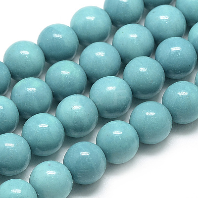 Synthetic Ocean White Jade Beads Strands G-S254-8mm-B02-1