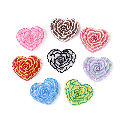 Printed Opaque Resin Cabochons CRES-T025-16B-1
