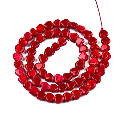Spray Painted Natural Freshwater Shell Beads Strands X-SHEL-N026-69A-1
