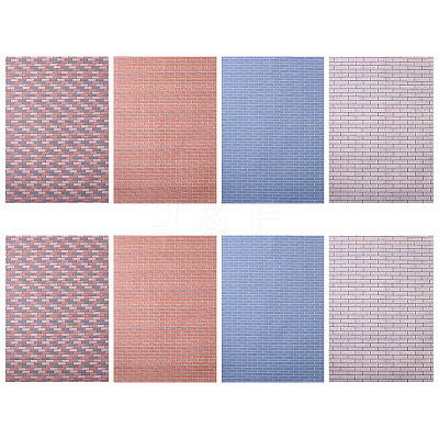 8Pcs 4 Colors Miniature Wallpapers DIY-GO0001-97-1