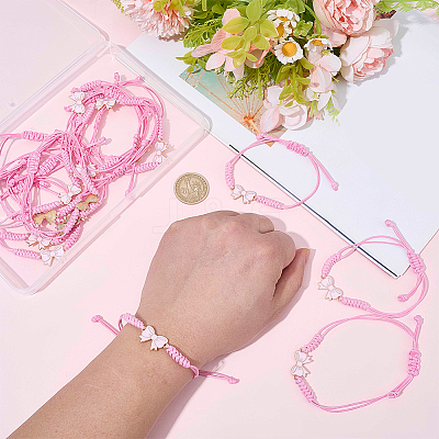 24Pcs Alloy Enamel Bowknot Link Bracelets BJEW-BM0001-03-1