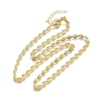 Eye Brass Link Chain Necklaces NJEW-M108-16G-1