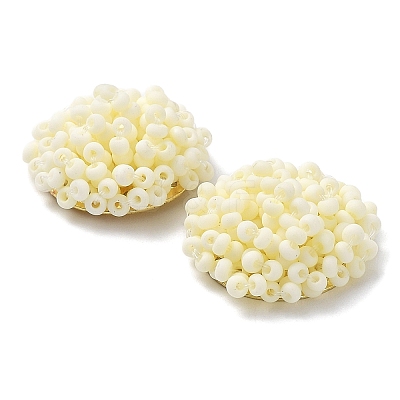 Glass Seed Beaded Cabochons FIND-G058-02E-1