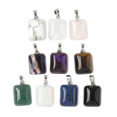 Natural & Synthetic Mixed Gemstone Pendants G-L623-05P-1