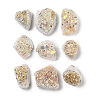 9Pcs Electroplate Natural Citrine Cluster Display Decorations G-H084-01A-1