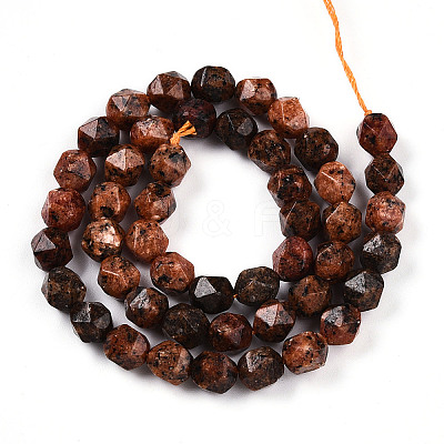 Dyed Natural Sesame Jasper Beads Strands G-T139-8mm-47L-1