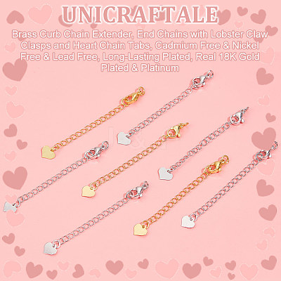 20Pcs 2 Colors Brass Curb Chain Extender KK-UN0001-79-1