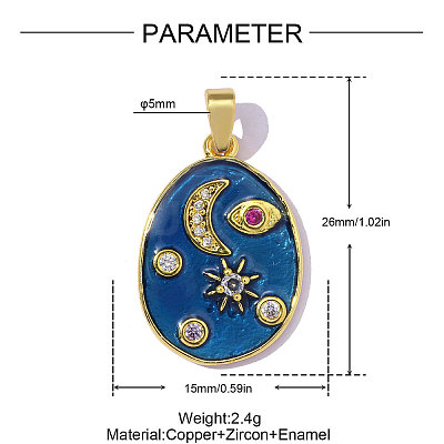 Brass Micro Pave Fuchsia Cubic Zirconia Pendants CU-OY002-07G-1