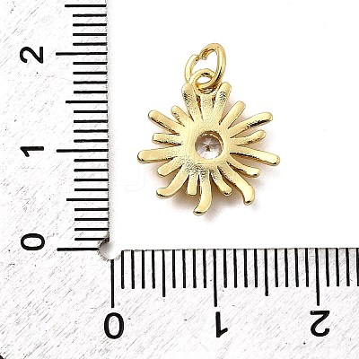 Sun Brass Micro Pave Cubic Zirconia Pendants KK-C134-11G-07-1