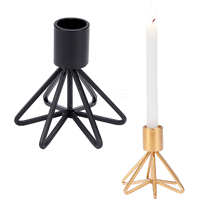 2Pcs 2 Colors Iron Candle Holder AJEW-GF0002-62-1