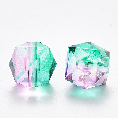 Two Tone Transparent Spray Painted Acrylic Beads LS-ACRP-T005-26Q-1