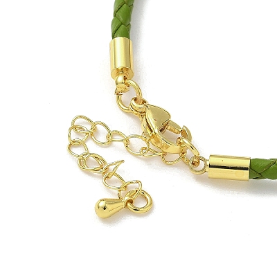 3MM Braided Round Imitation Leather Cord Bracelet Making MAK-S075-01G-N-1