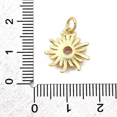 Sun Brass Micro Pave Cubic Zirconia Pendants KK-C134-11G-03-1