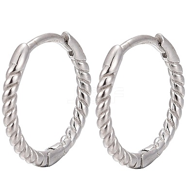 Anti-Tarnish Unisex Rhodium Plated 925 Sterling Silver Hoop Earrings EJEW-AA00271-06P-1