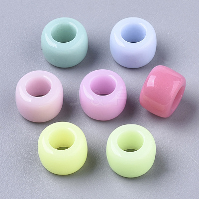 Opaque Acrylic European Beads X-SACR-N009-17-1